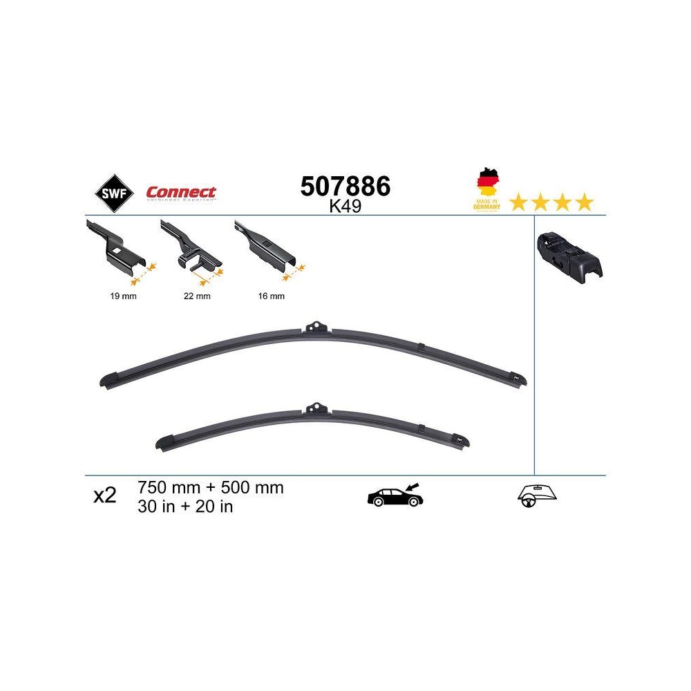 Wischblatt SWF 507886 CONNECT MADE IN GERMANY für, vorne