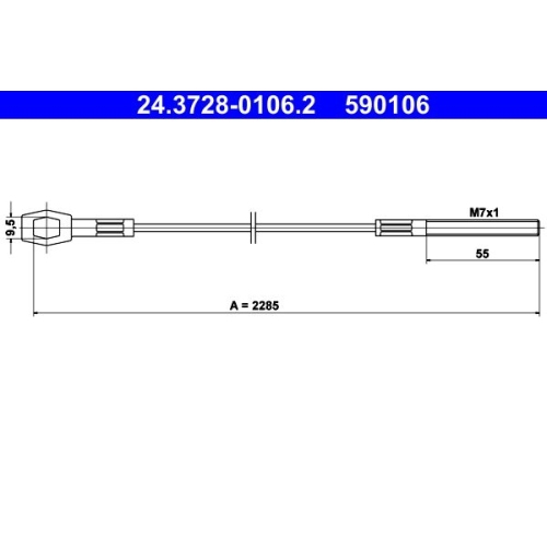 Seilzug, Kupplungsbet&auml;tigung ATE 24.3728-0106.2 f&uuml;r VAG