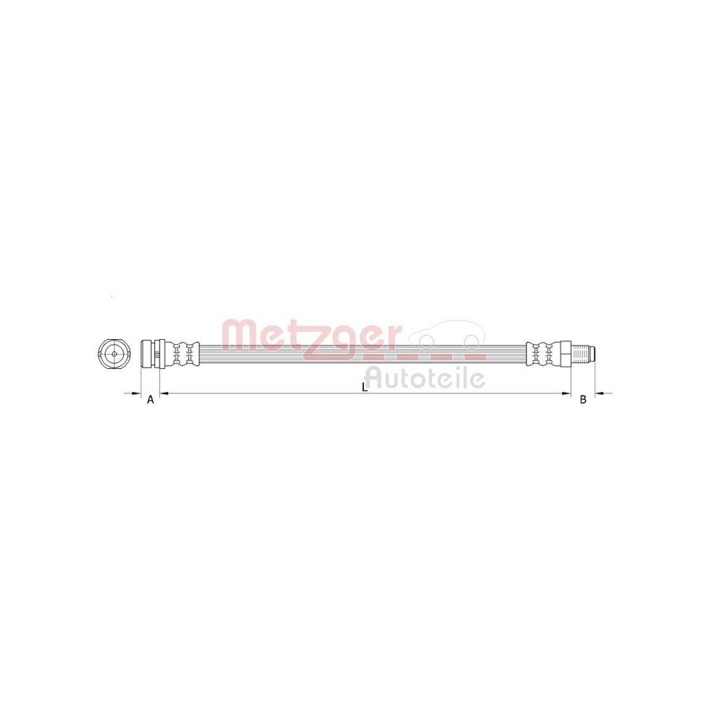 Bremsschlauch METZGER 4111335 für FORD, Hinterachse links, Hinterachse rechts