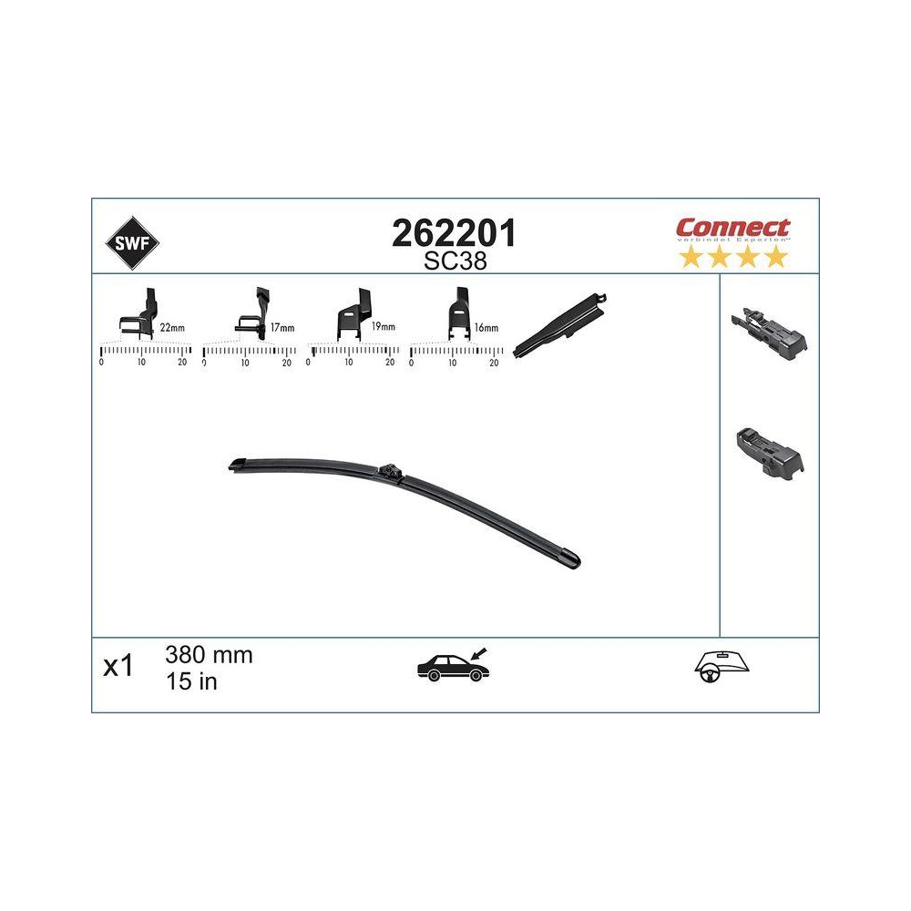 Wischblatt SWF 262201 CONNECT MADE IN GERMANY für AUDI, beifahrerseitig