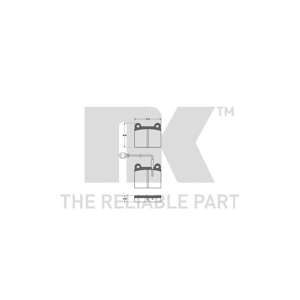 Bremsbelagsatz, Scheibenbremse NK 221807 f&uuml;r TALBOT, Vorderachse