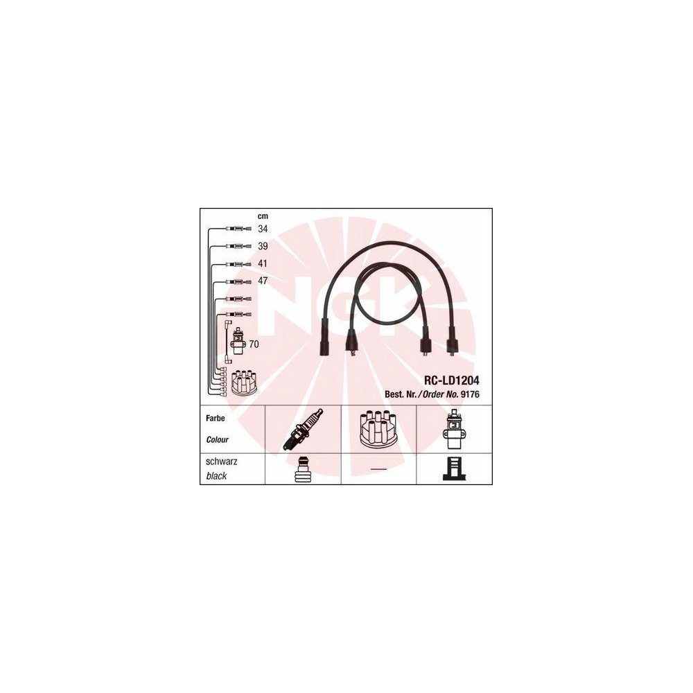 Z&uuml;ndleitungssatz NGK 9176 f&uuml;r LADA, f&uuml;r Fahrzeuge mit Z&uuml;ndverteiler