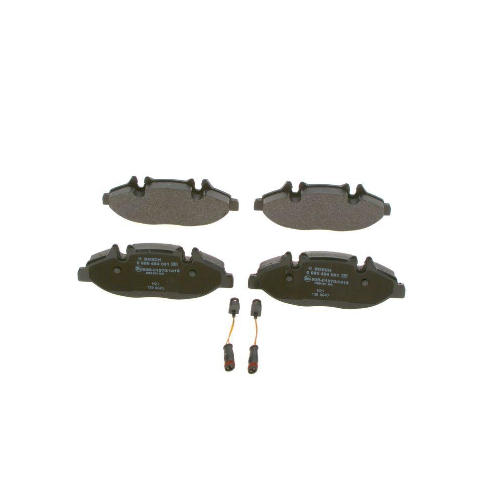 Bremsbelagsatz, Scheibenbremse BOSCH 0 986 494 081 f&uuml;r MERCEDES-BENZ