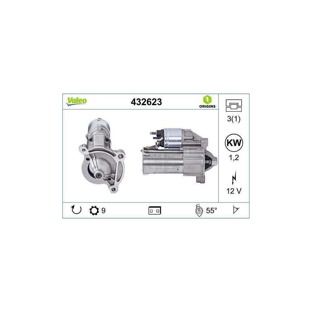 Starter VALEO 432623 VALEO ORIGINS - NEW O.E. TECHNOLOGIE f&uuml;r CITRO&Euml;N FIAT ROVER