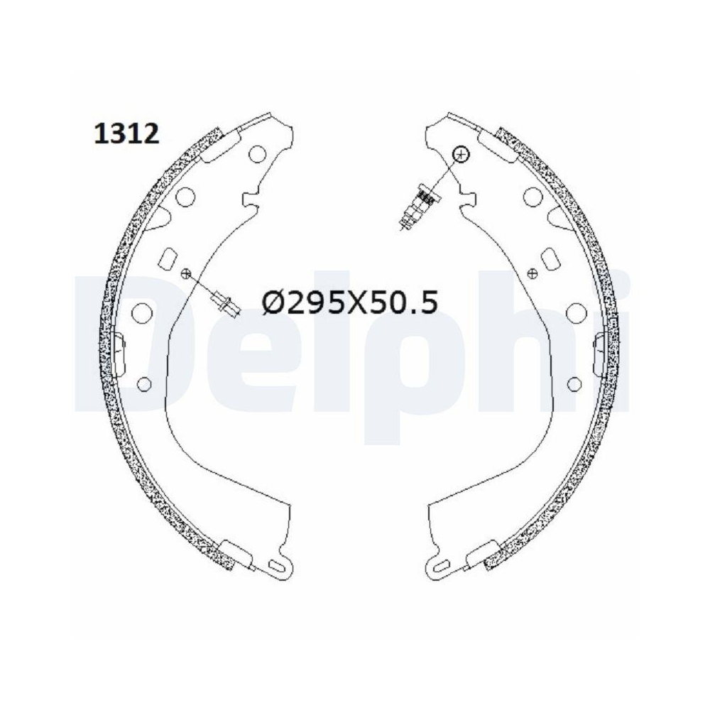 DELPHI LS2187 Bremsbackensatz f&uuml;r TOYOTA, Hinterachse