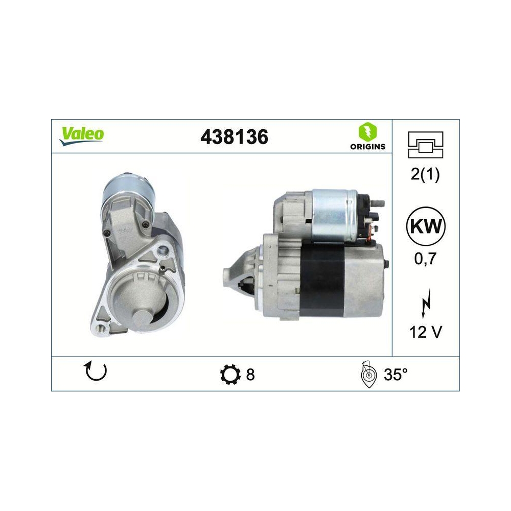 Starter VALEO 438136 VALEO ORIGINS - NEW O.E. TECHNOLOGIE für NISSAN