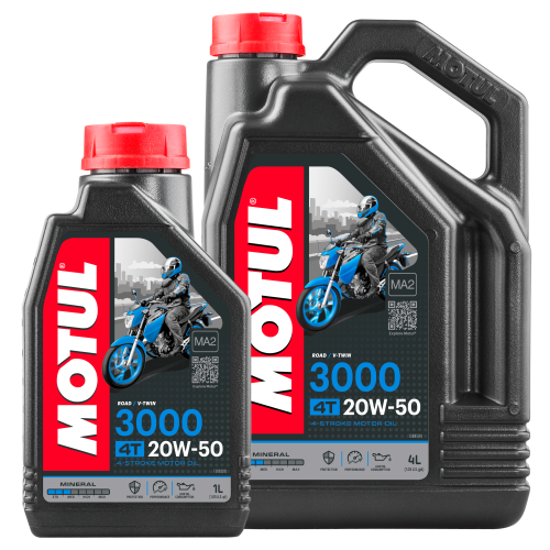 MOTUL Motorrad 3000 4T 20W-50 4-Takt Mineralisches Motorenöl 5+1 Liter