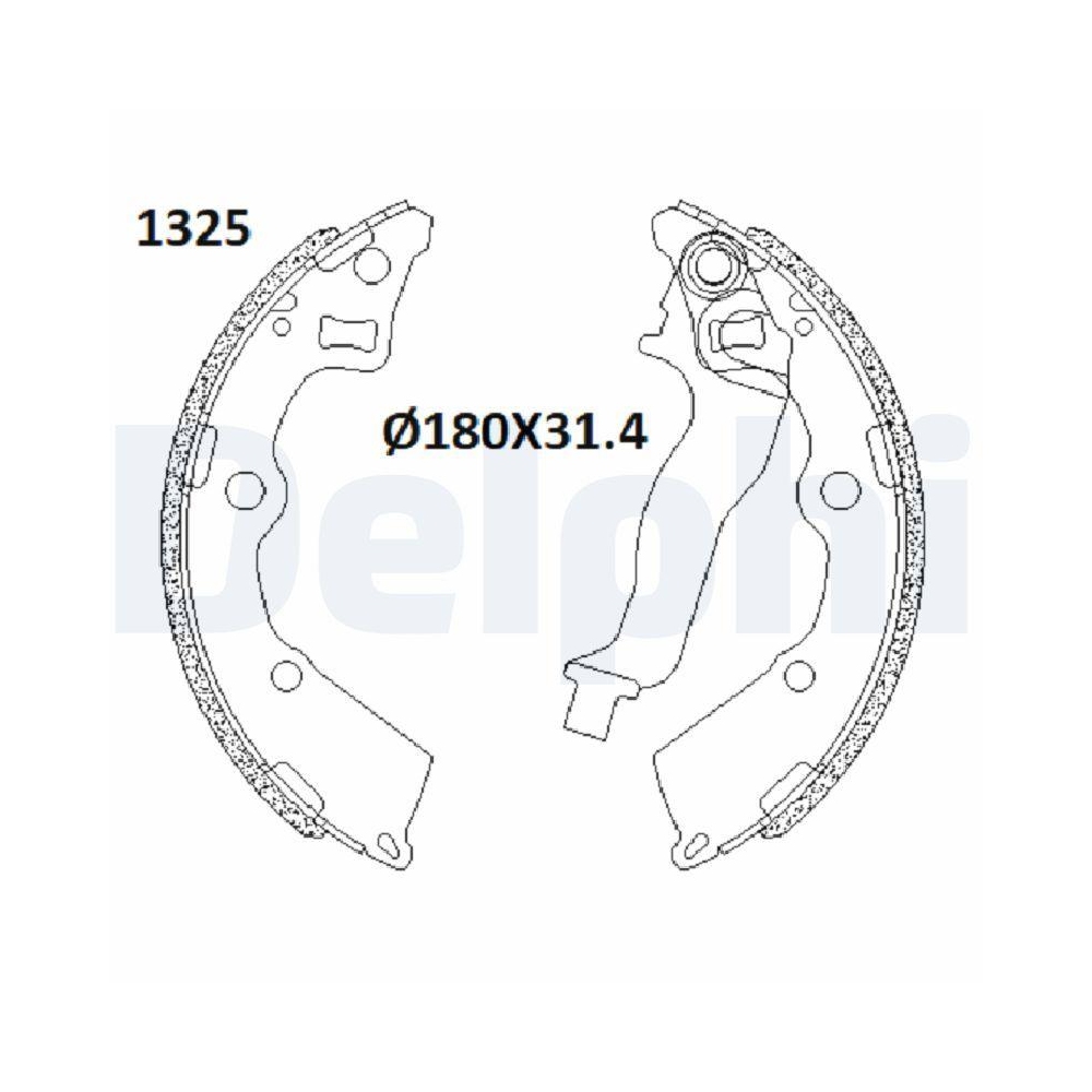 Bremsbackensatz DELPHI LS2199 für KIA, Hinterachse