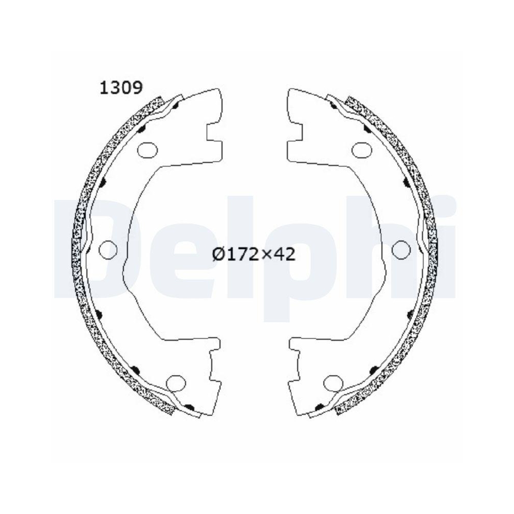 DELPHI LS2202 Bremsbackensatz, Feststellbremse für NISSAN RENAULT TRUCKS