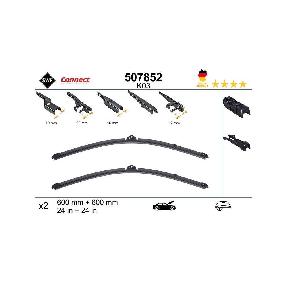 Wischblatt SWF 507852 CONNECT MADE IN GERMANY für, vorne
