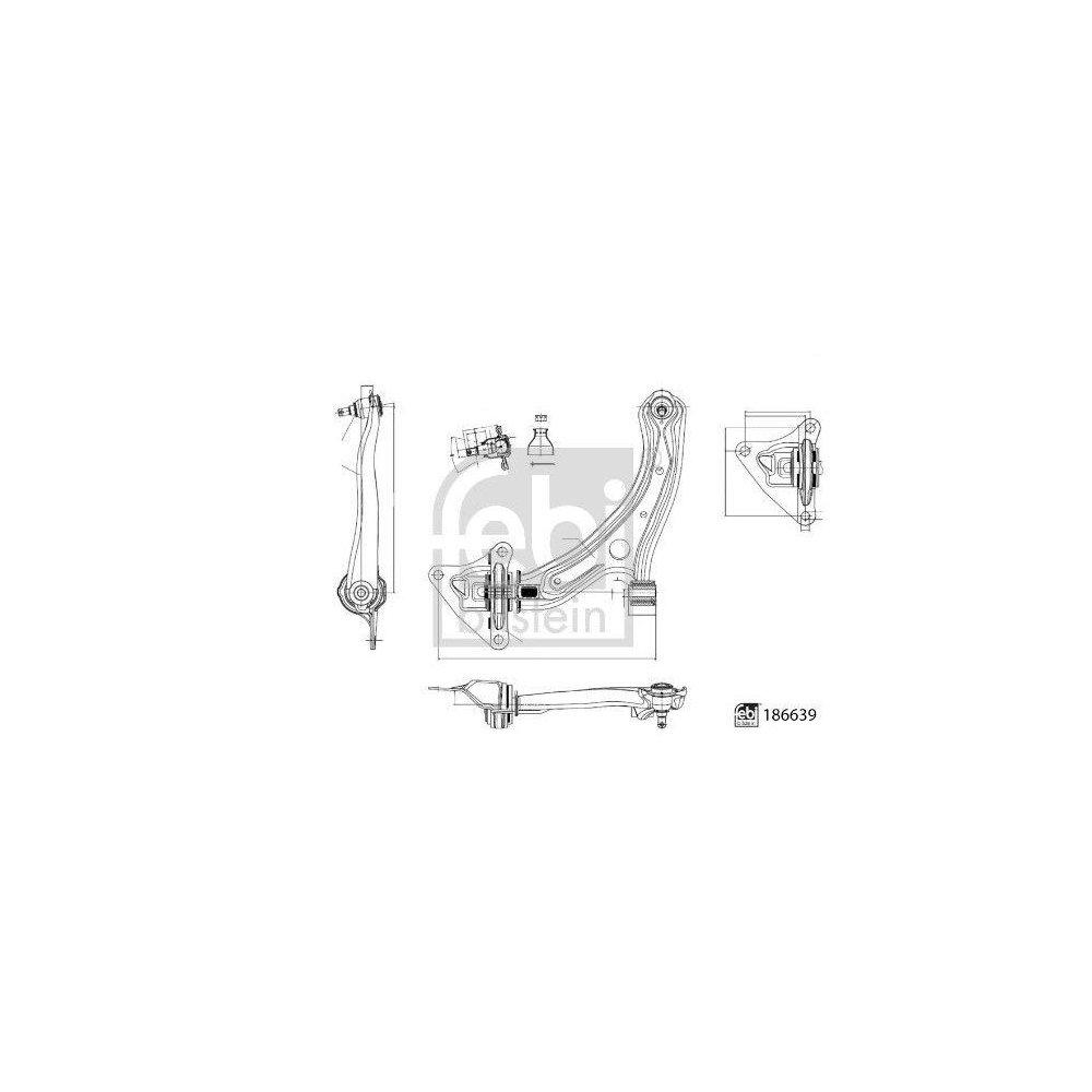 FEBI BILSTEIN Lenker, Radaufh&auml;ngung 186639 f&uuml;r HONDA, Vorderachse links