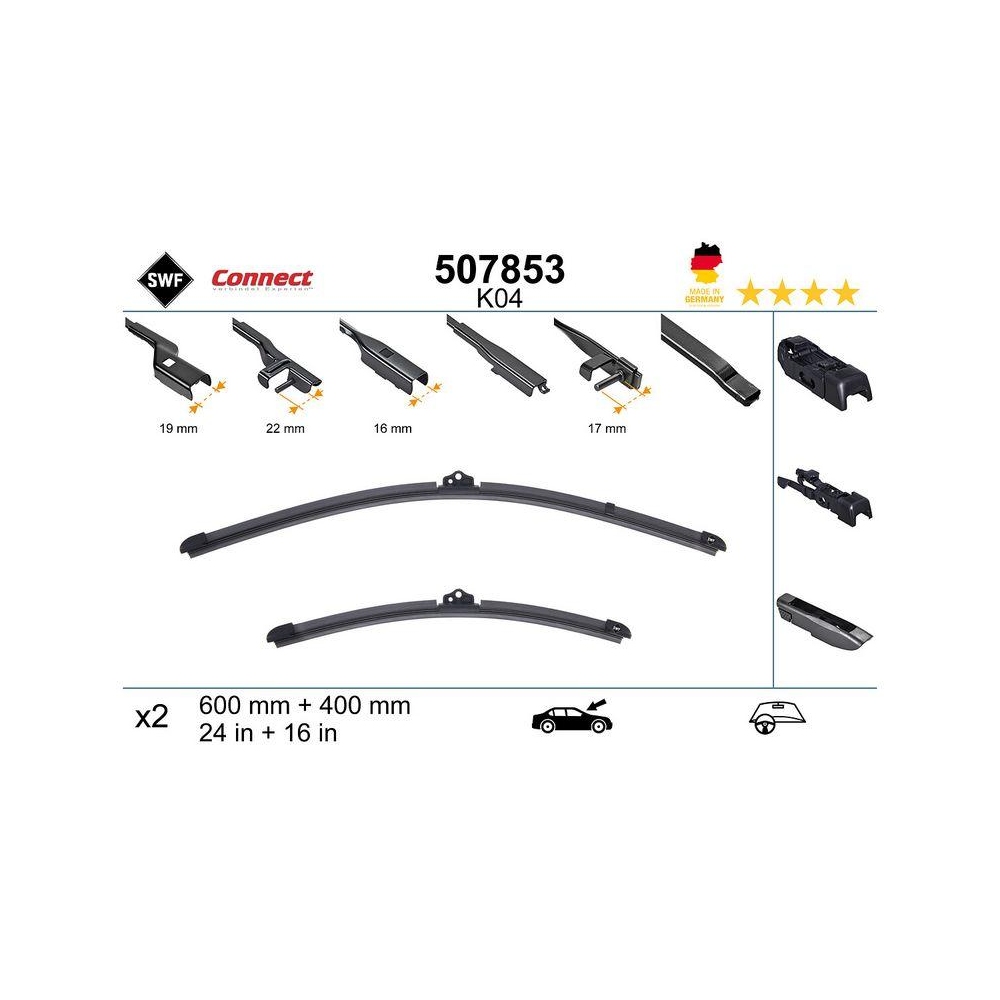 Wischblatt SWF 507853 CONNECT MADE IN GERMANY für, vorne