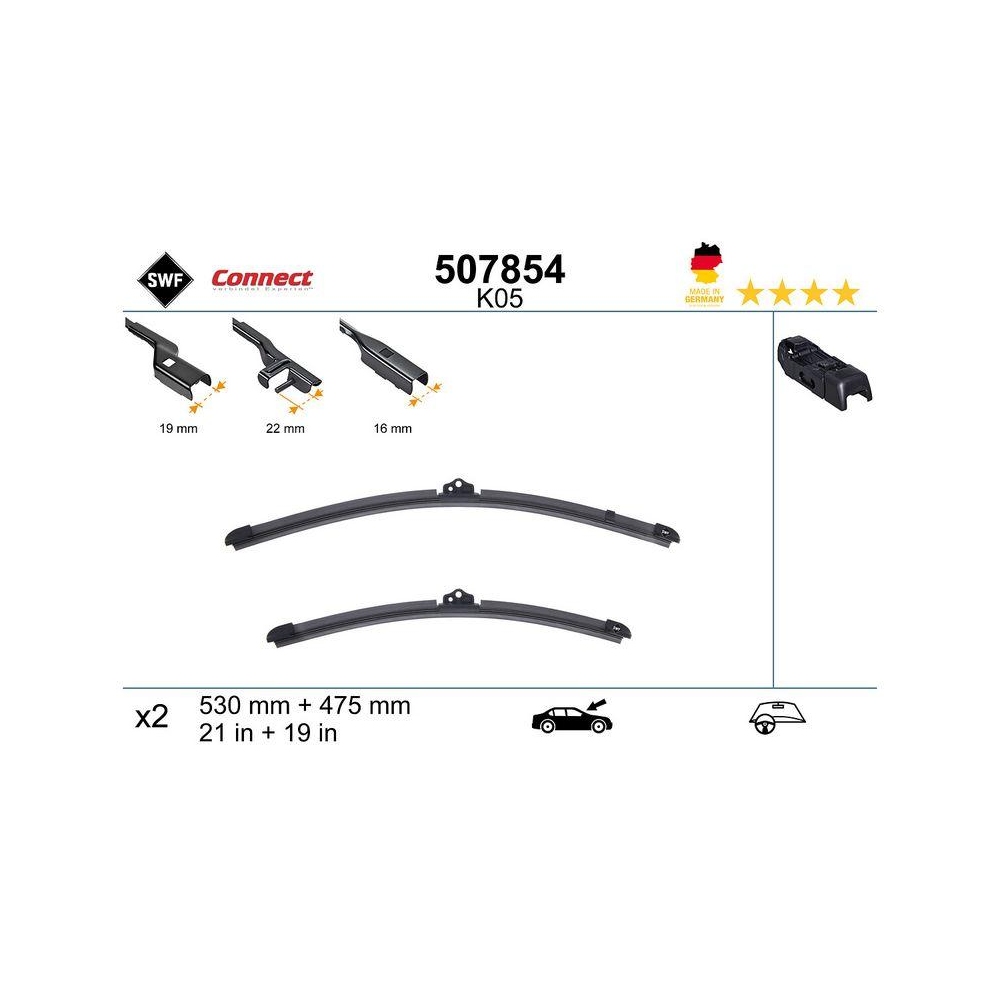 Wischblatt SWF 507854 CONNECT MADE IN GERMANY für, vorne