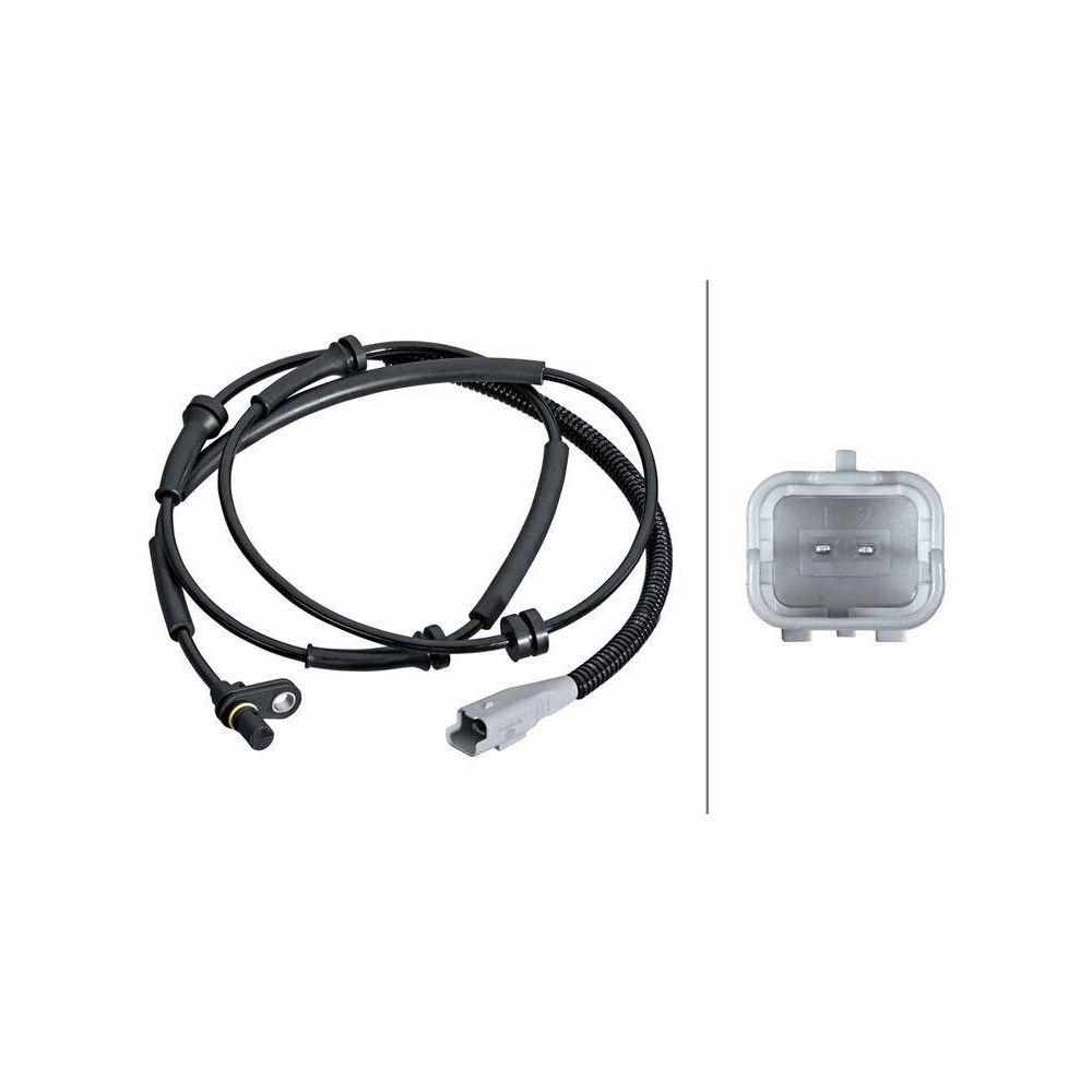 HELLA Sensor, Raddrehzahl 6PU 358 217-981 f&uuml;r CITRO&Euml;N FIAT PEUGEOT, Hinterachse