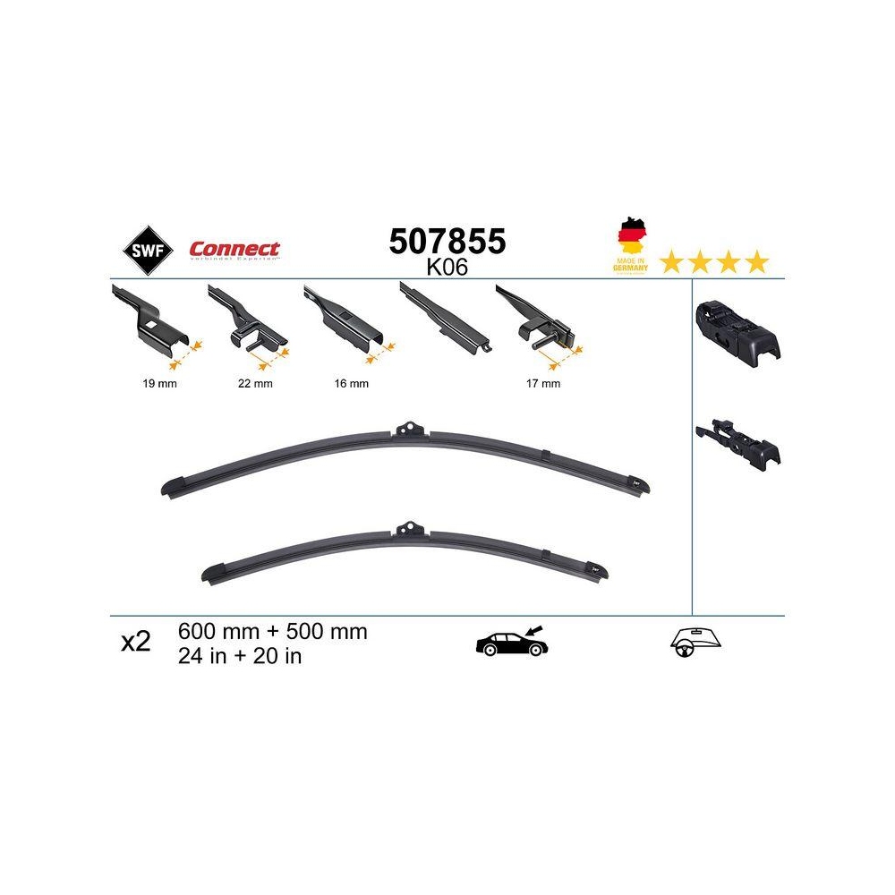 Wischblatt SWF 507855 CONNECT MADE IN GERMANY für, vorne