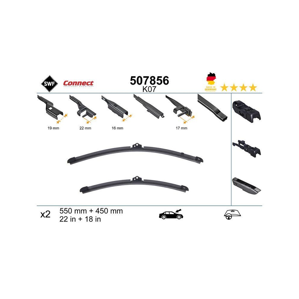 Wischblatt SWF 507856 CONNECT MADE IN GERMANY für, vorne