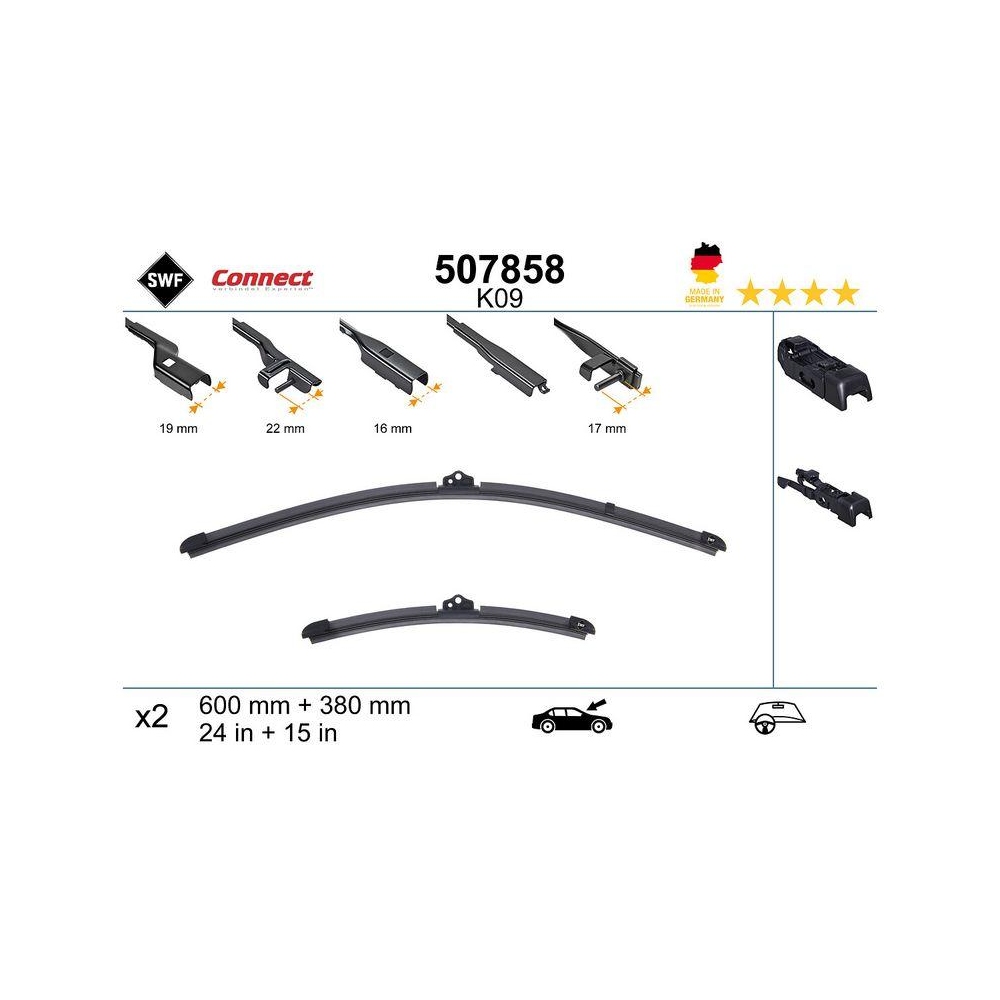 Wischblatt SWF 507858 CONNECT MADE IN GERMANY für, vorne