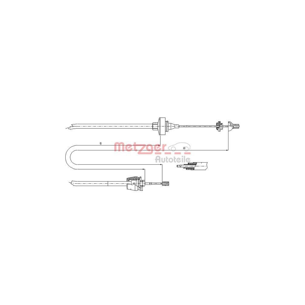 Seilzug, Kupplungsbet&auml;tigung METZGER 10.2372 f&uuml;r RENAULT
