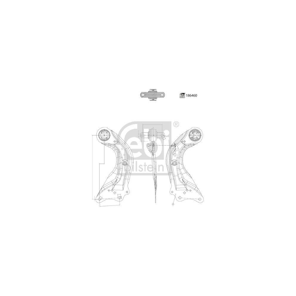 FEBI BILSTEIN Lenker, Radaufh&auml;ngung 186460 f&uuml;r MAZDA, Hinterachse rechts