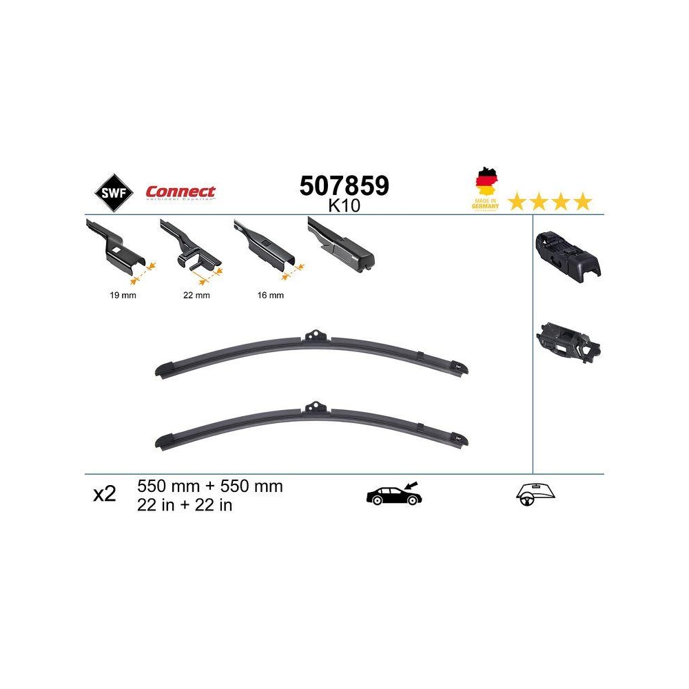 Wischblatt SWF 507859 CONNECT MADE IN GERMANY für, vorne