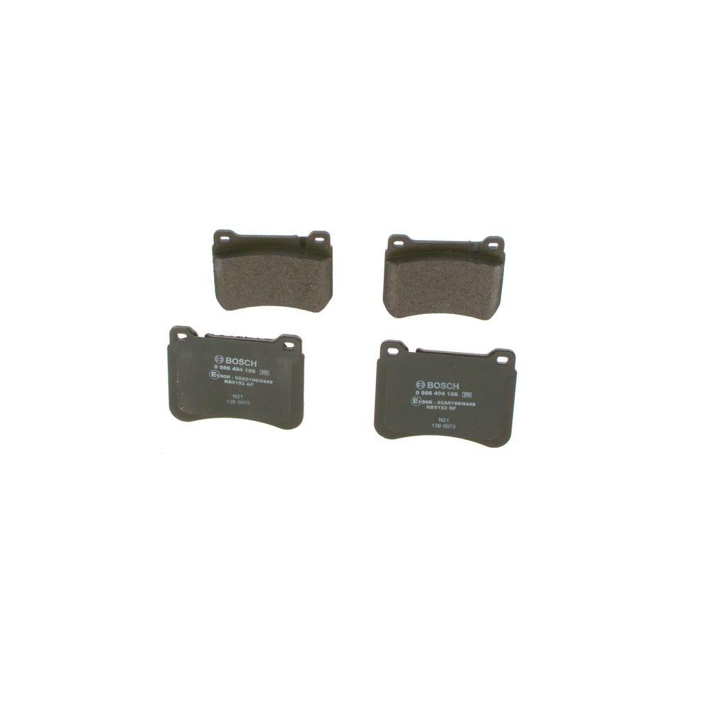 Bremsbelagsatz, Scheibenbremse BOSCH 0 986 494 166 f&uuml;r MERCEDES-BENZ