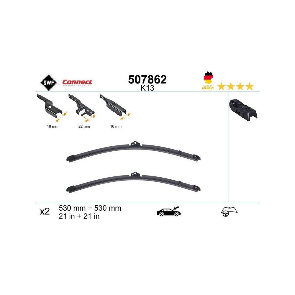 Wischblatt SWF 507862 CONNECT MADE IN GERMANY für, vorne