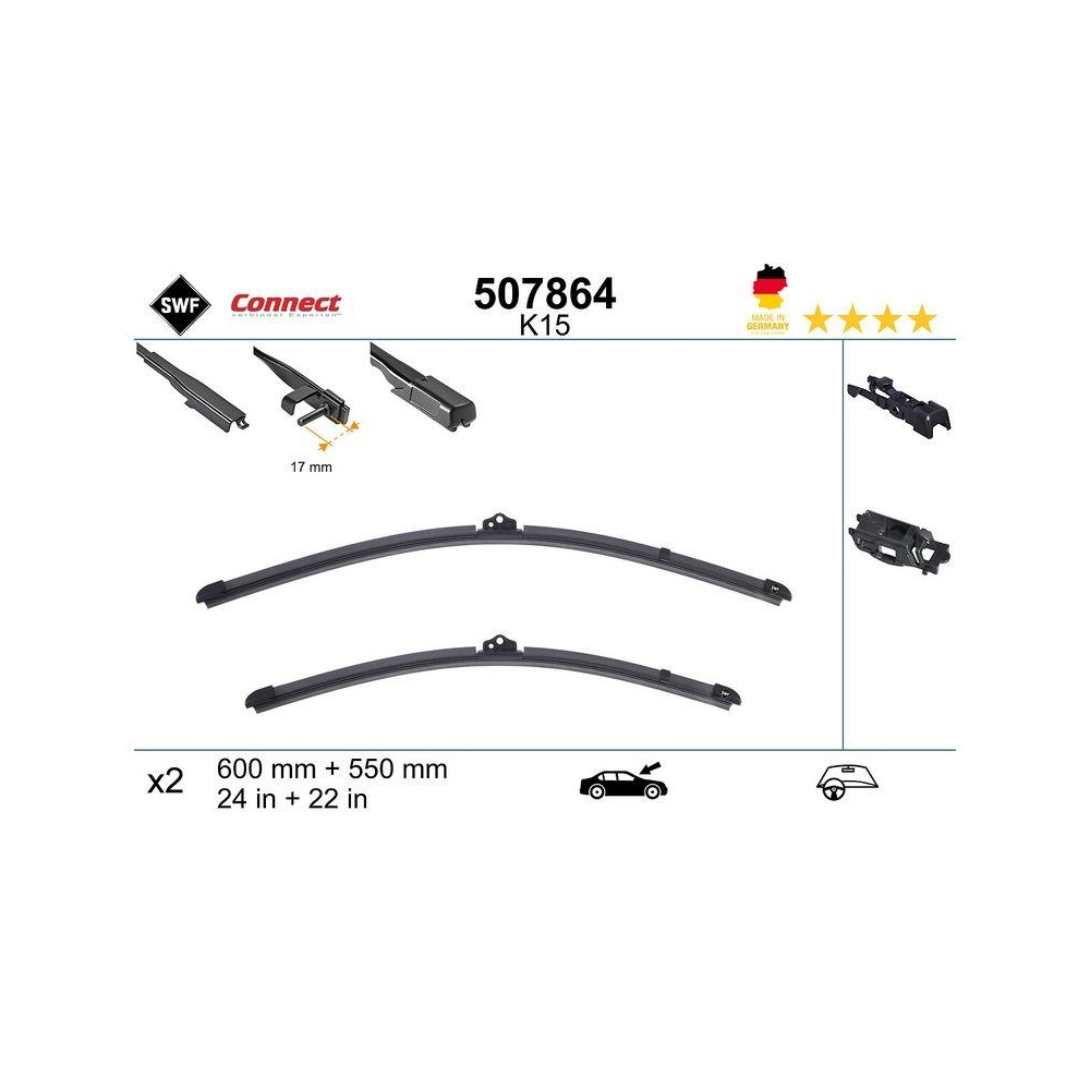 Wischblatt SWF 507864 CONNECT MADE IN GERMANY für, vorne