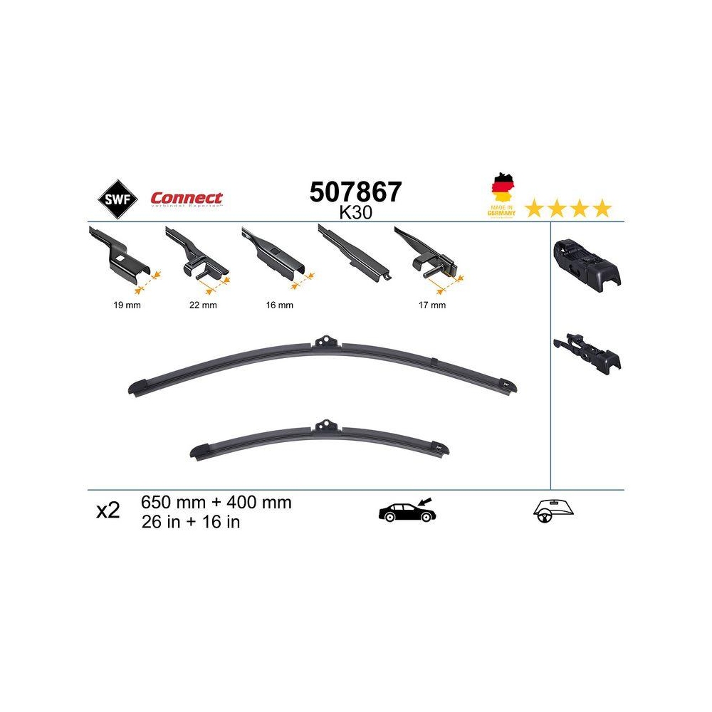 Wischblatt SWF 507867 CONNECT MADE IN GERMANY für, vorne