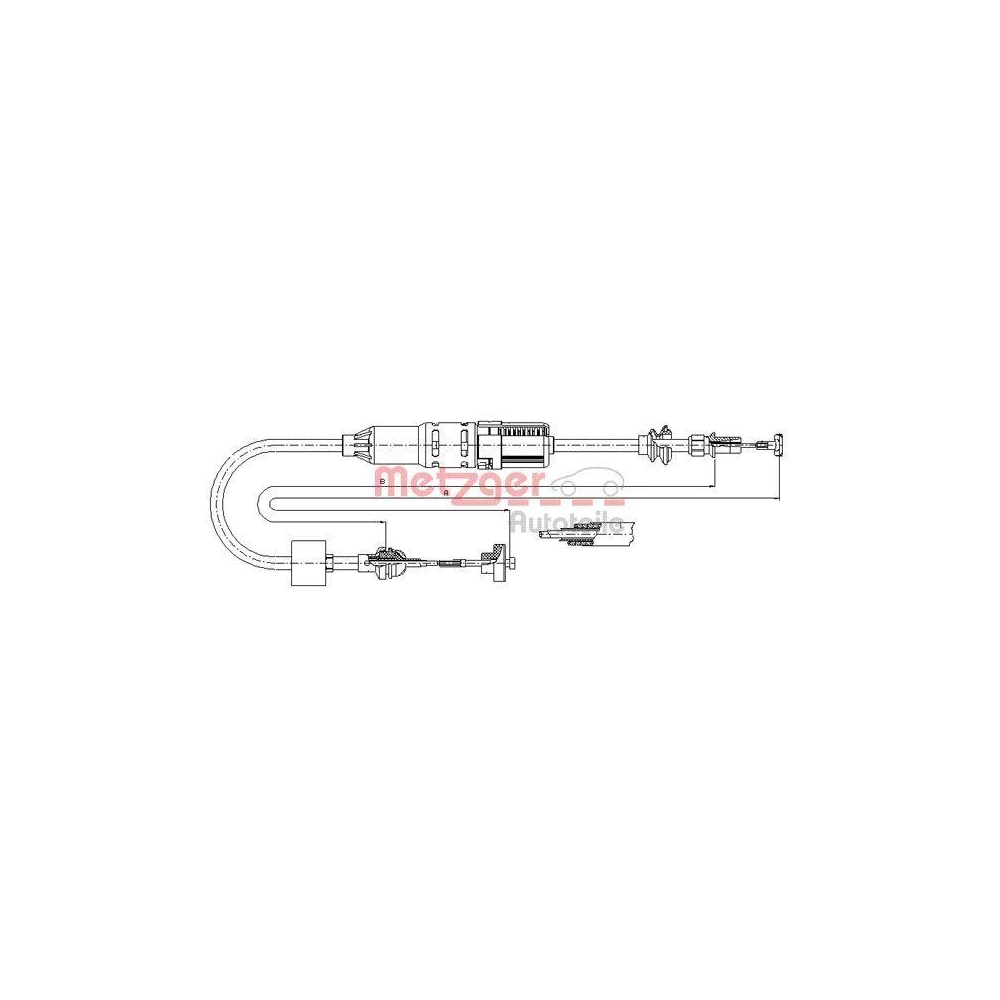 Seilzug, Kupplungsbet&auml;tigung METZGER 10.3442 f&uuml;r VAG