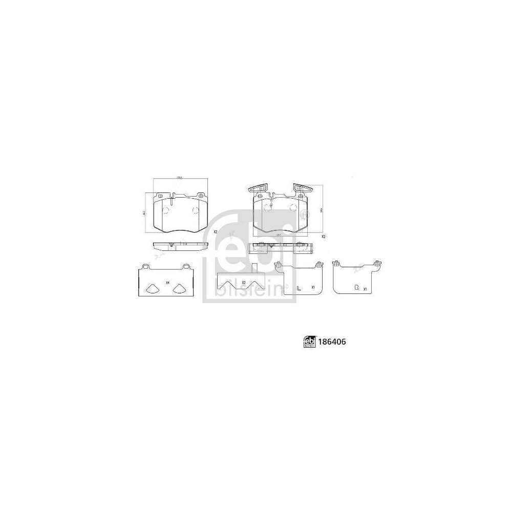 FEBI BILSTEIN Bremsbelagsatz, Scheibenbremse 186406 f&uuml;r MERCEDES-BENZ