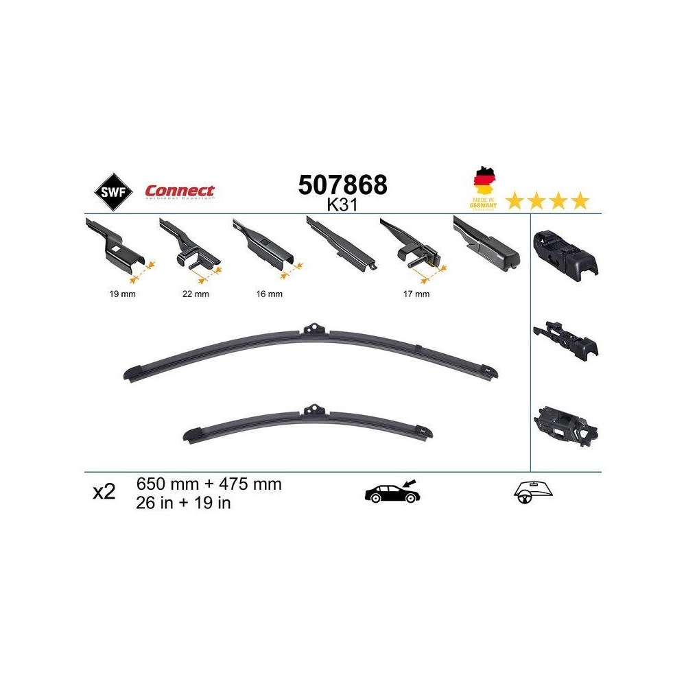 Wischblatt SWF 507868 CONNECT MADE IN GERMANY für, vorne