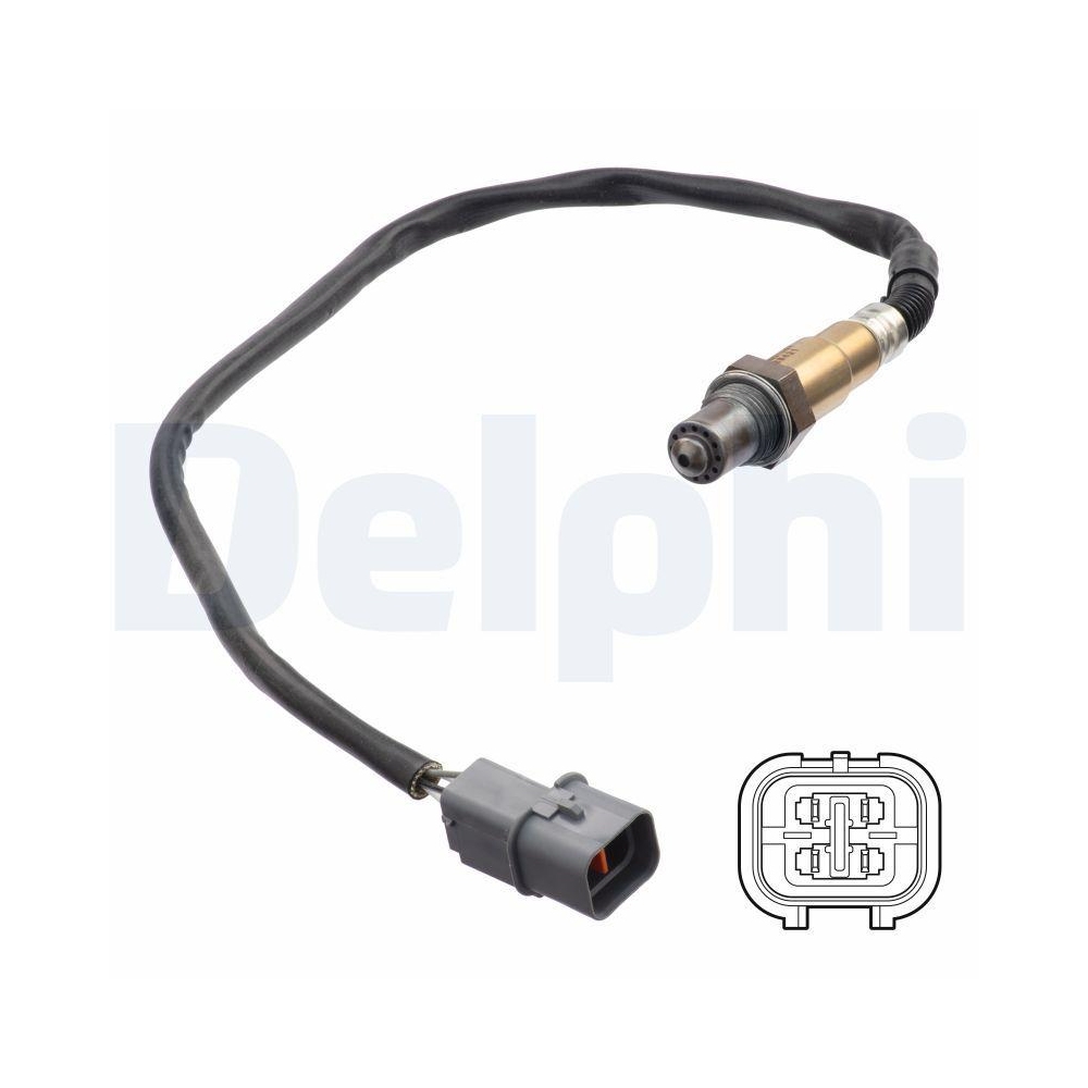 Lambdasonde DELPHI ES21297-12B1 für HYUNDAI KIA, nach Katalysator, vorne