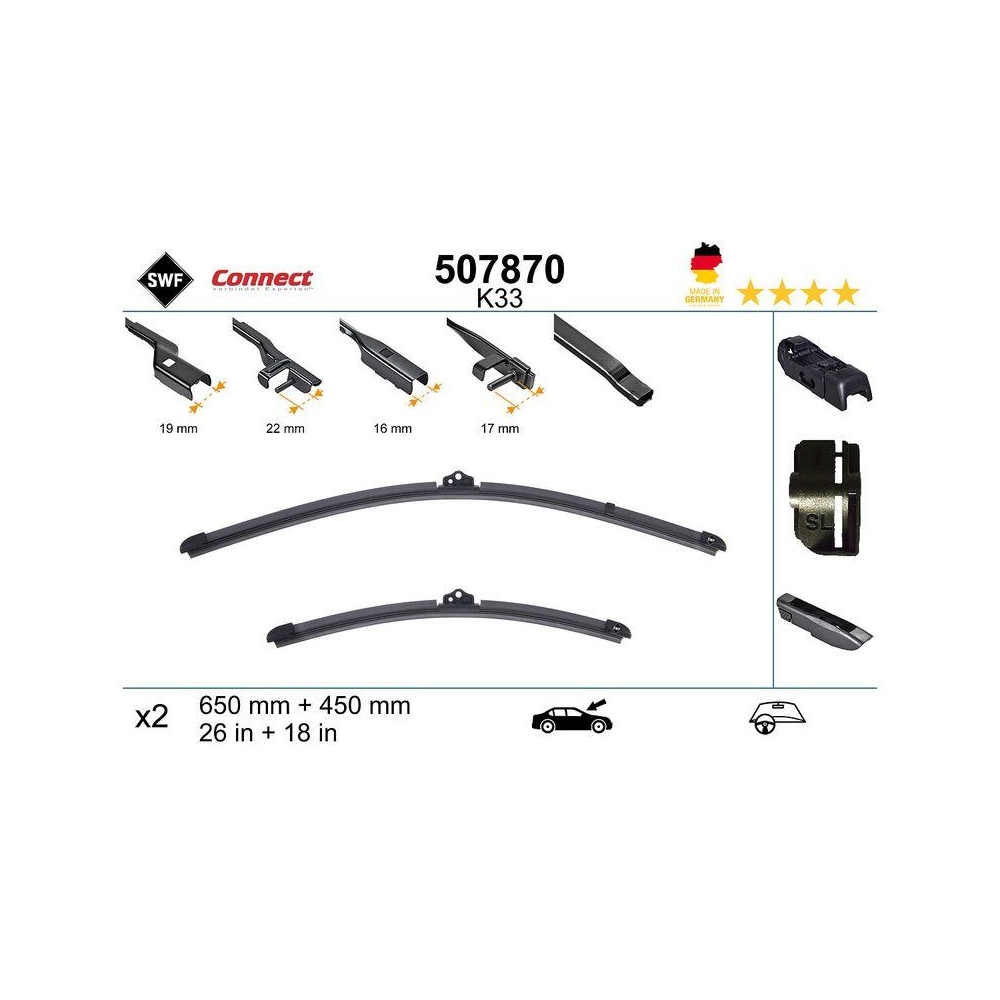 Wischblatt SWF 507870 CONNECT MADE IN GERMANY für, vorne