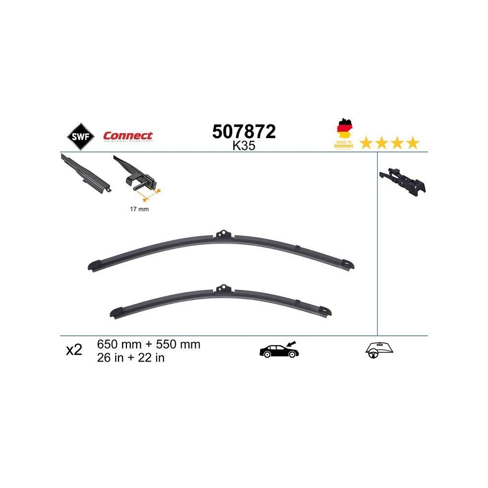 Wischblatt SWF 507872 CONNECT MADE IN GERMANY für, vorne