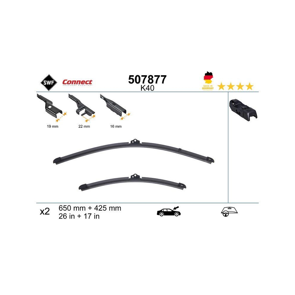 Wischblatt SWF 507877 CONNECT MADE IN GERMANY für, vorne