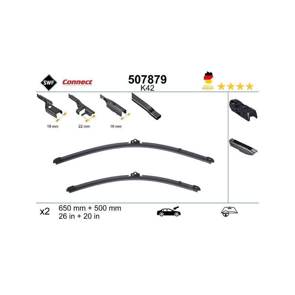 Wischblatt SWF 507879 CONNECT MADE IN GERMANY für, vorne