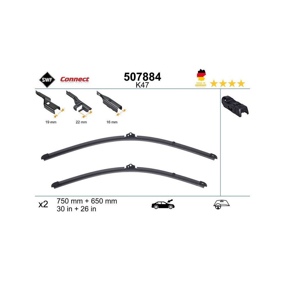 Wischblatt SWF 507884 CONNECT MADE IN GERMANY für, vorne
