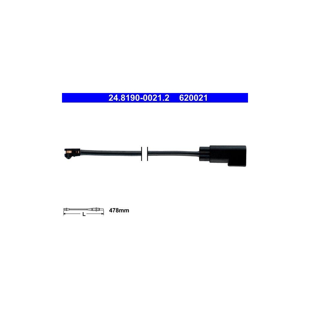 Warnkontakt, Bremsbelagverschlei&szlig; ATE 24.8190-0021.2 f&uuml;r, Hinterachse