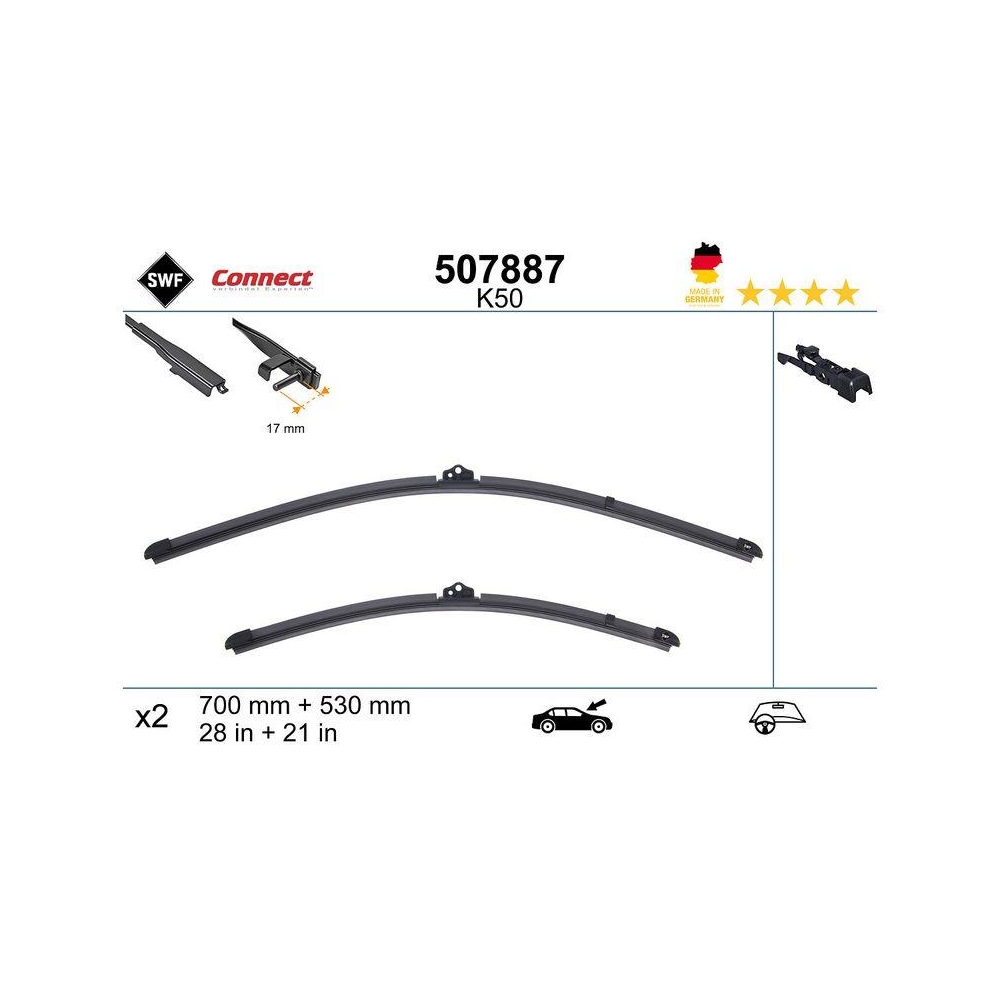 Wischblatt SWF 507887 CONNECT MADE IN GERMANY für, vorne