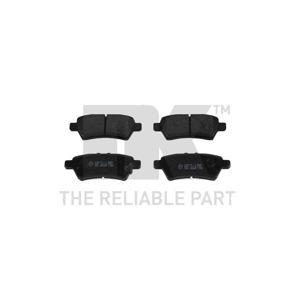 Bremsbelagsatz, Scheibenbremse NK 222265 f&uuml;r NISSAN, Hinterachse