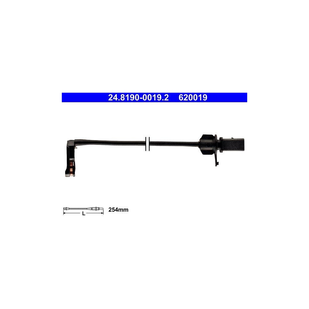 Warnkontakt, Bremsbelagverschlei&szlig; ATE 24.8190-0019.2 f&uuml;r, Vorderachse