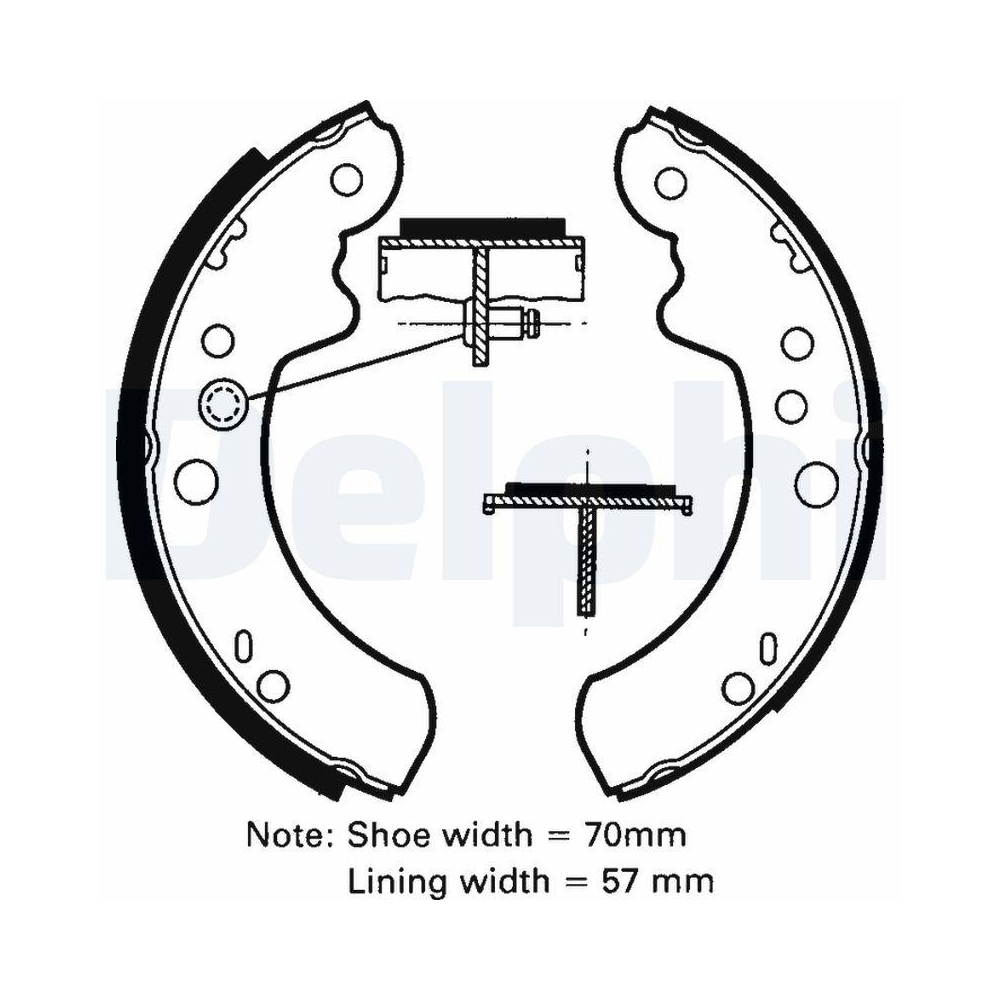 Bremsbackensatz DELPHI LS1312 für FORD, Hinterachse