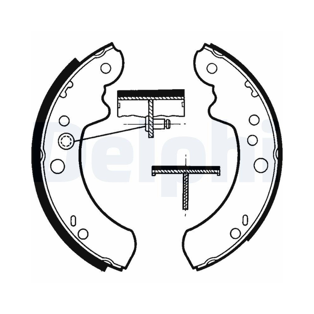 Bremsbackensatz DELPHI LS1313 für FORD CARBODIES, Hinterachse