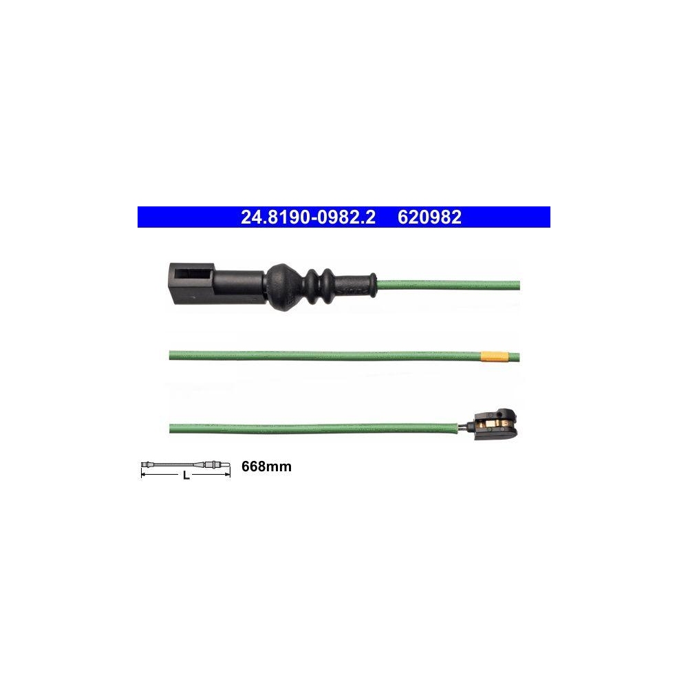 Warnkontakt, Bremsbelagverschlei&szlig; ATE 24.8190-0982.2 f&uuml;r FORD, Hinterachse