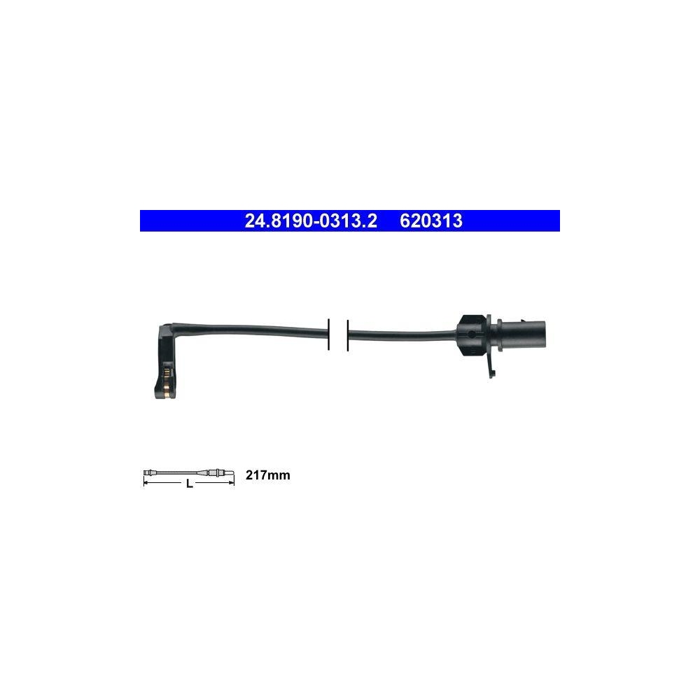 Warnkontakt, Bremsbelagverschlei&szlig; ATE 24.8190-0313.2 f&uuml;r PORSCHE VAG