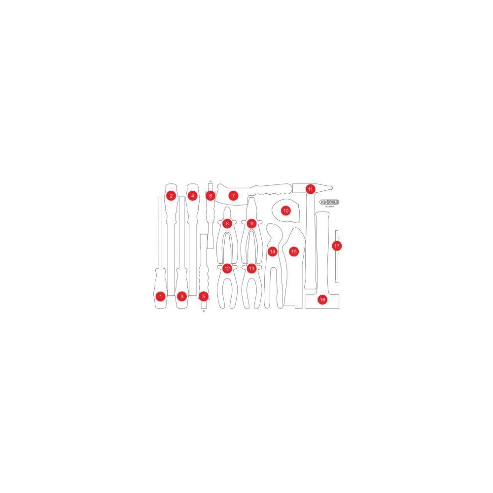Schaumstoffeinlage, Sortimentskasten KS TOOLS 811.0017-97 f&uuml;r