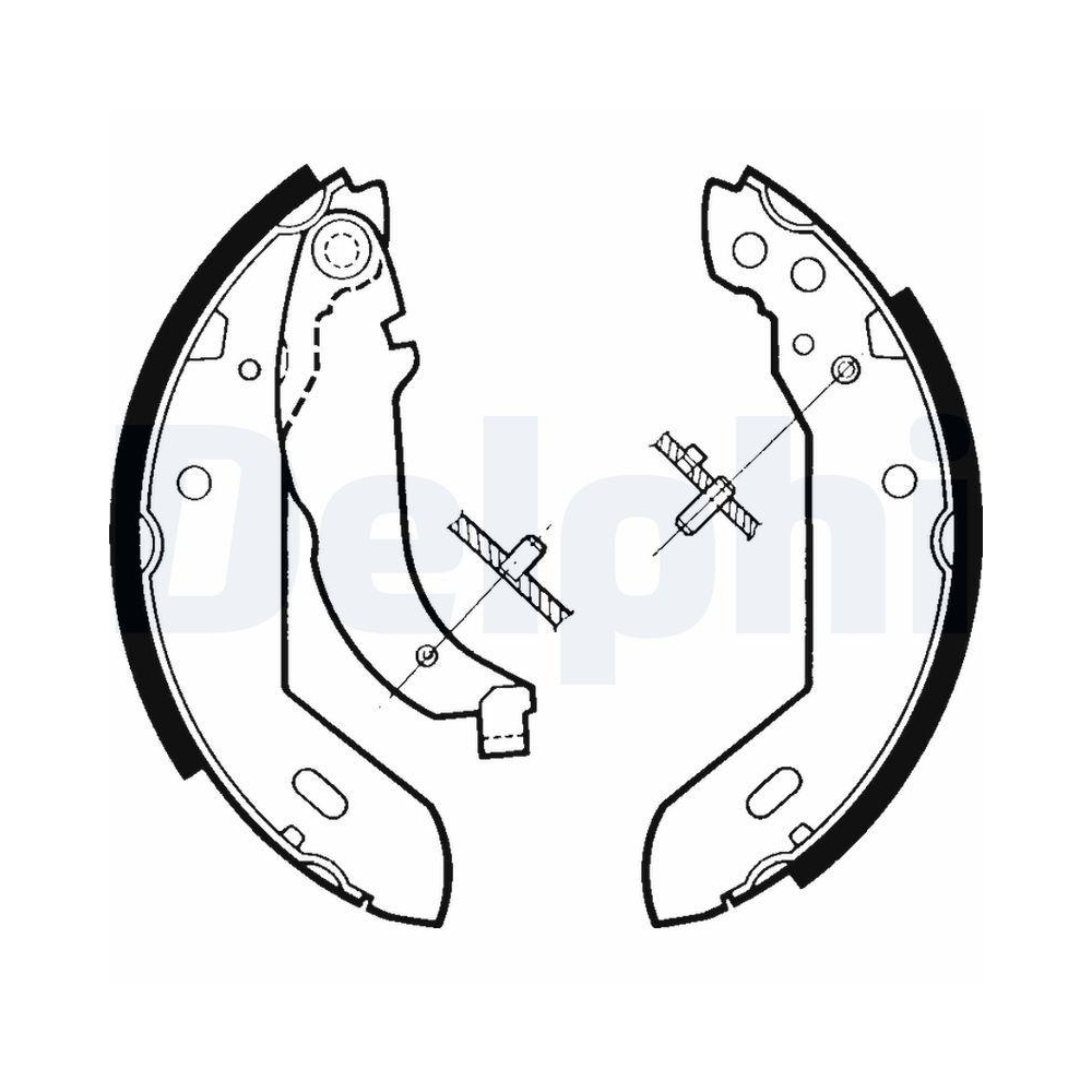 DELPHI LS1329 Bremsbackensatz f&uuml;r CITRO&Euml;N PEUGEOT, Hinterachse