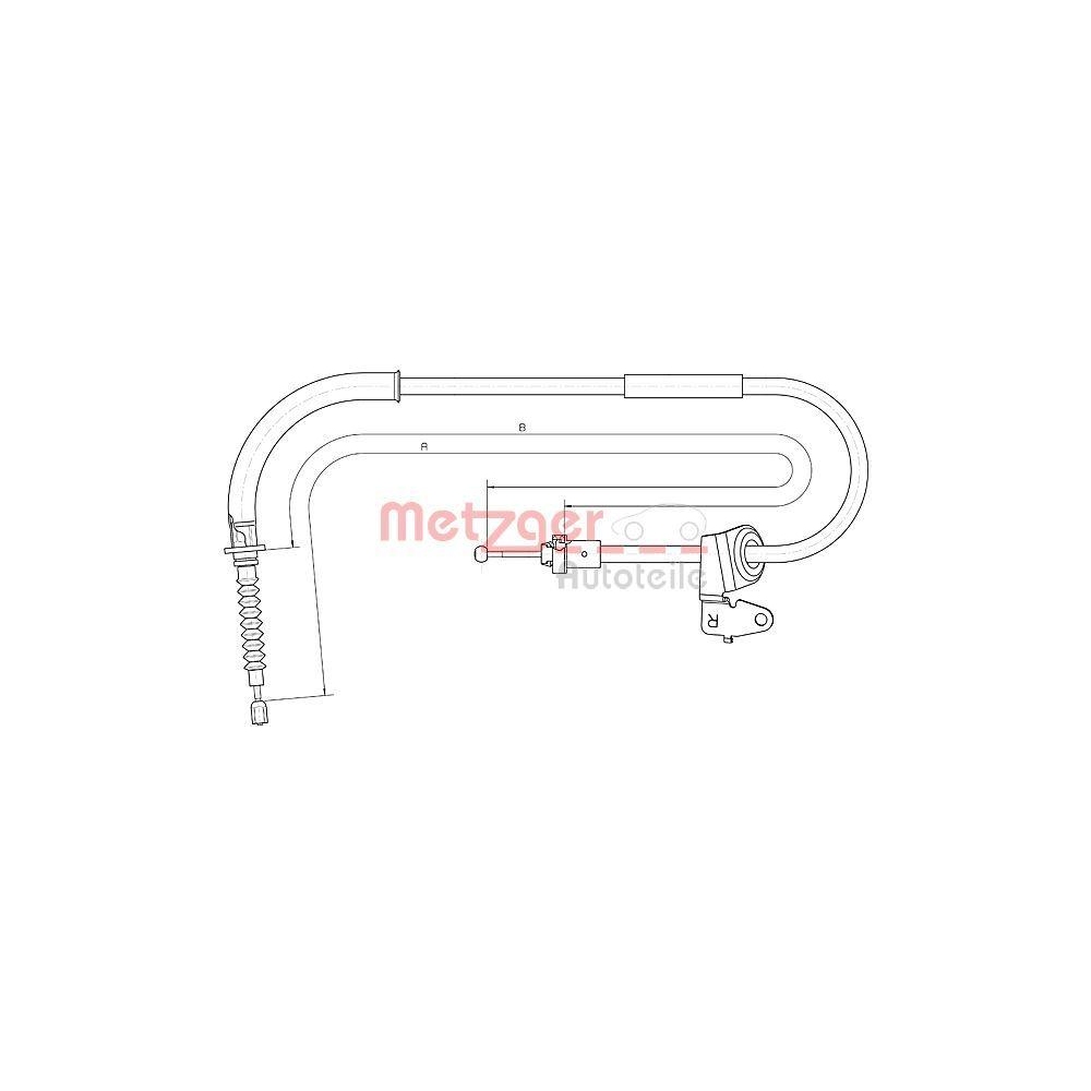 Seilzug, Feststellbremse METZGER 10.4302 f&uuml;r MINI, hinten rechts