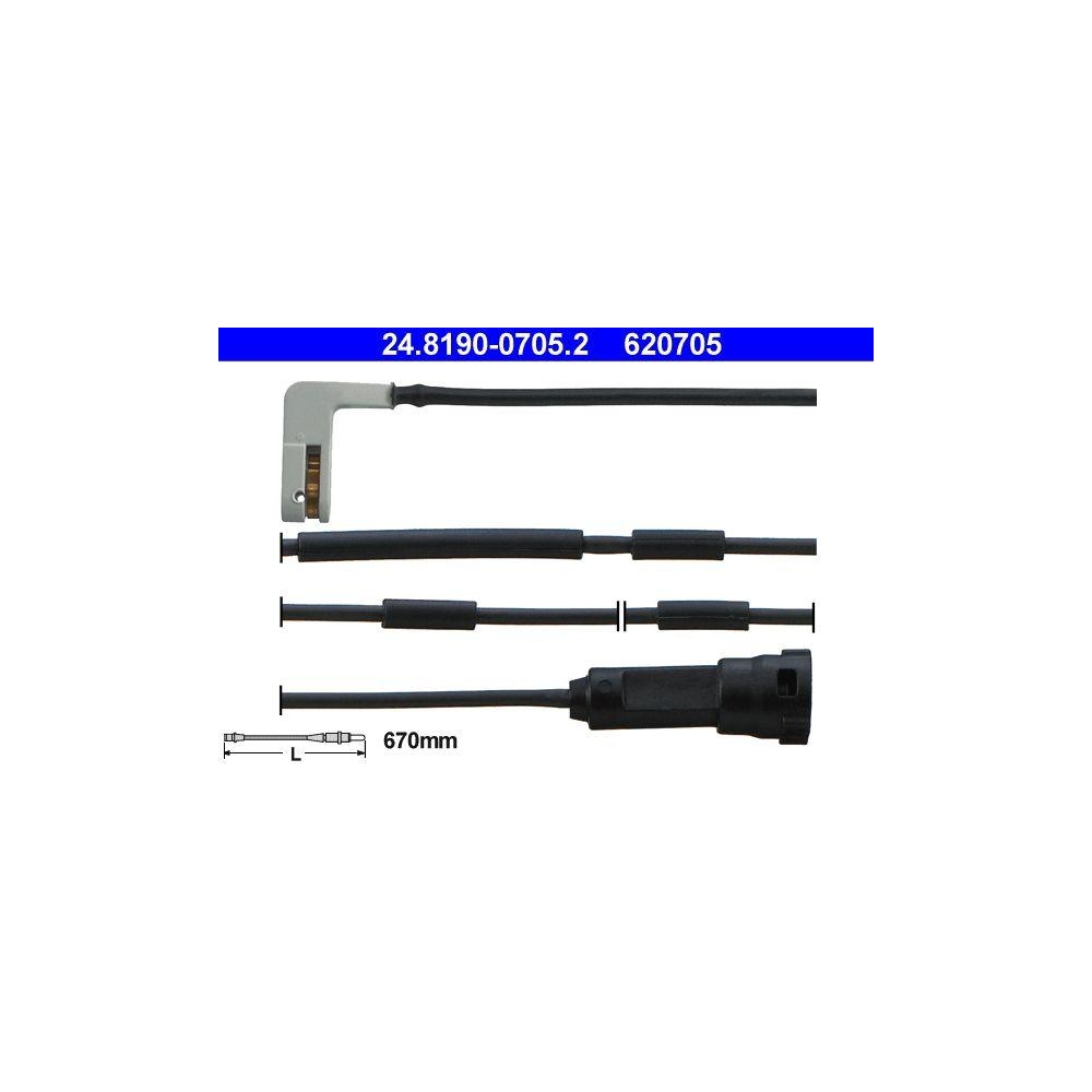 Warnkontakt, Bremsbelagverschlei&szlig; ATE 24.8190-0705.2 f&uuml;r OPEL VAUXHALL