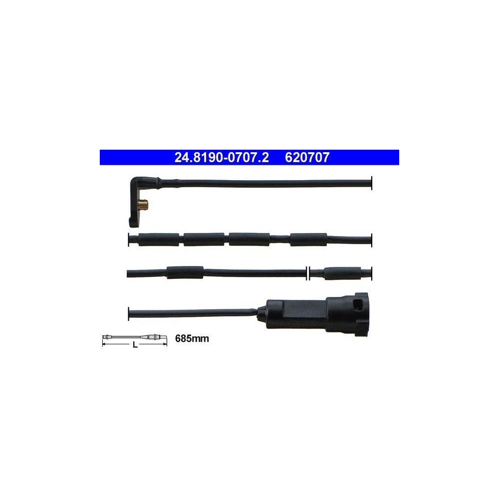 Warnkontakt, Bremsbelagverschlei&szlig; ATE 24.8190-0707.2 f&uuml;r OPEL VAUXHALL